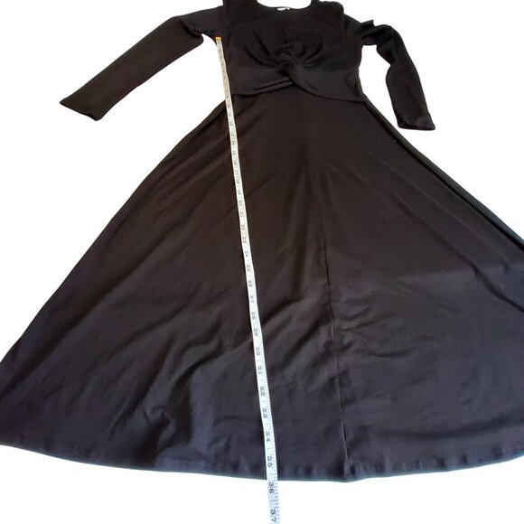 A New Day Black Long Sleeve for a sleek appearance   Twist Front Maxi Dress S - Picture 6 of 9